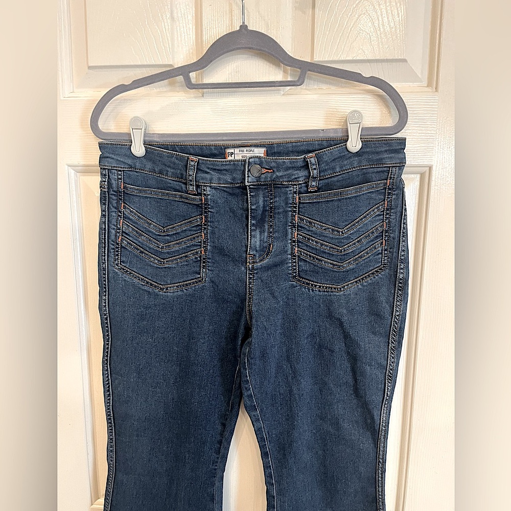 Free People Stella Blue Flare Jeans - Picture 6 of 16